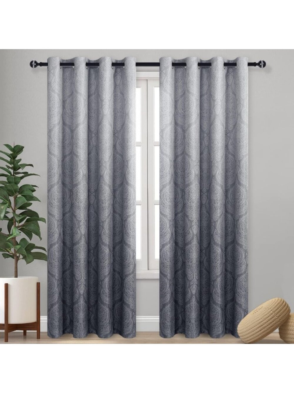 Ombre Blackout Curtains - Thermal Insulated Grommet Drapes, 52x84", Set of 2